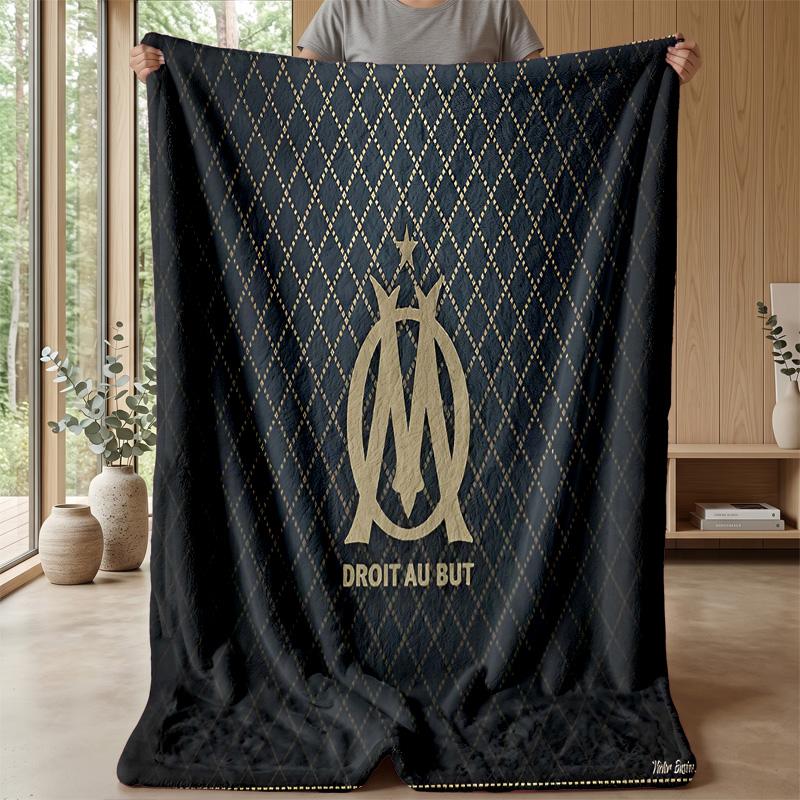 Olympique Marseille Theme blanket Soft Flannel Fleece Blanket Warm Lightweight Throw Blanket for Home Sofa Bed
