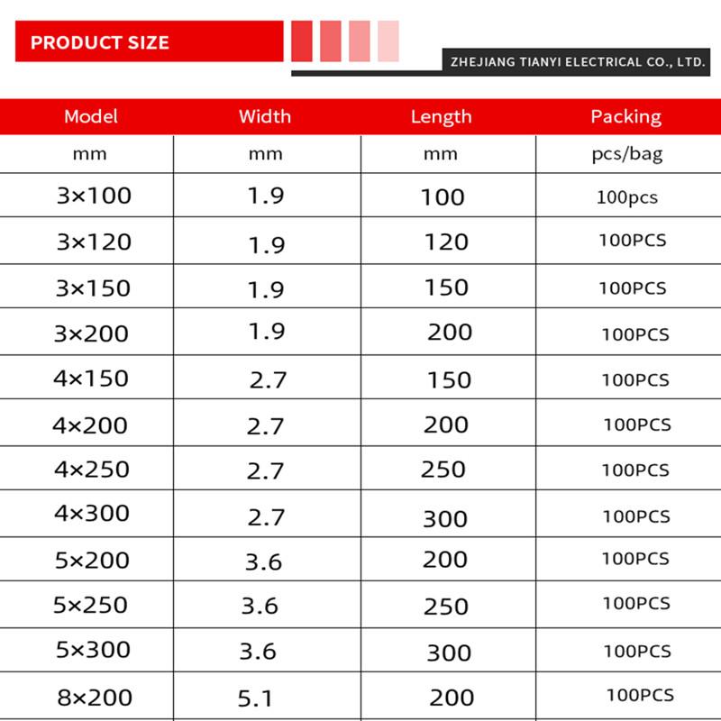 Самоблокирующиеся пластиковые нейлоновые стяжки 100 шт., черные, 5x300, крепежное кольцо для кабельных стяжек, 4x200, набор из нейлоновых кабельных стяжек с застежкой-молнией