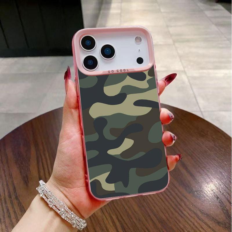Военно-зеленый камуфляжный чехол для телефона для iPhone 17, 16 Pro Max, 14 Pro, 13, 15