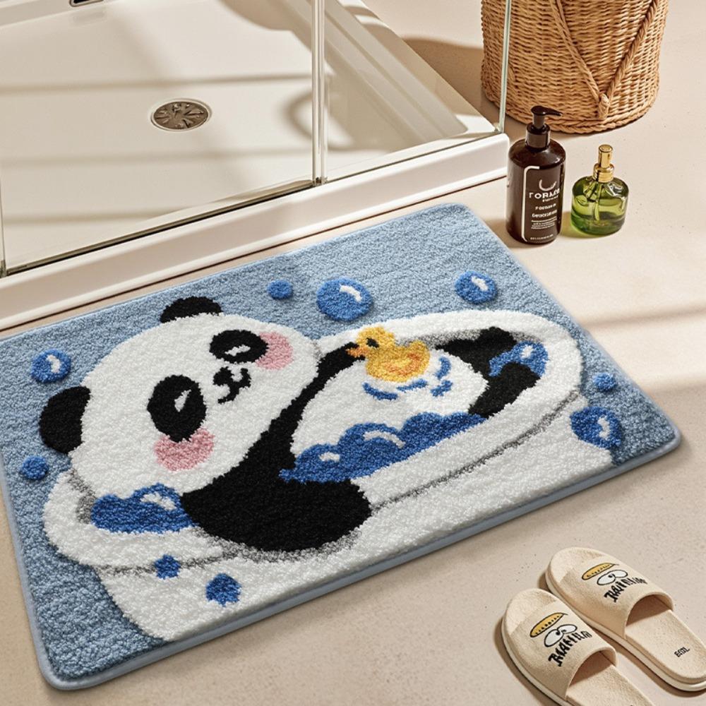 Cute Animal Plush Rug Panda Cat Peacock Machine Washable Bath Rug New Bathroom Rug Bathroom