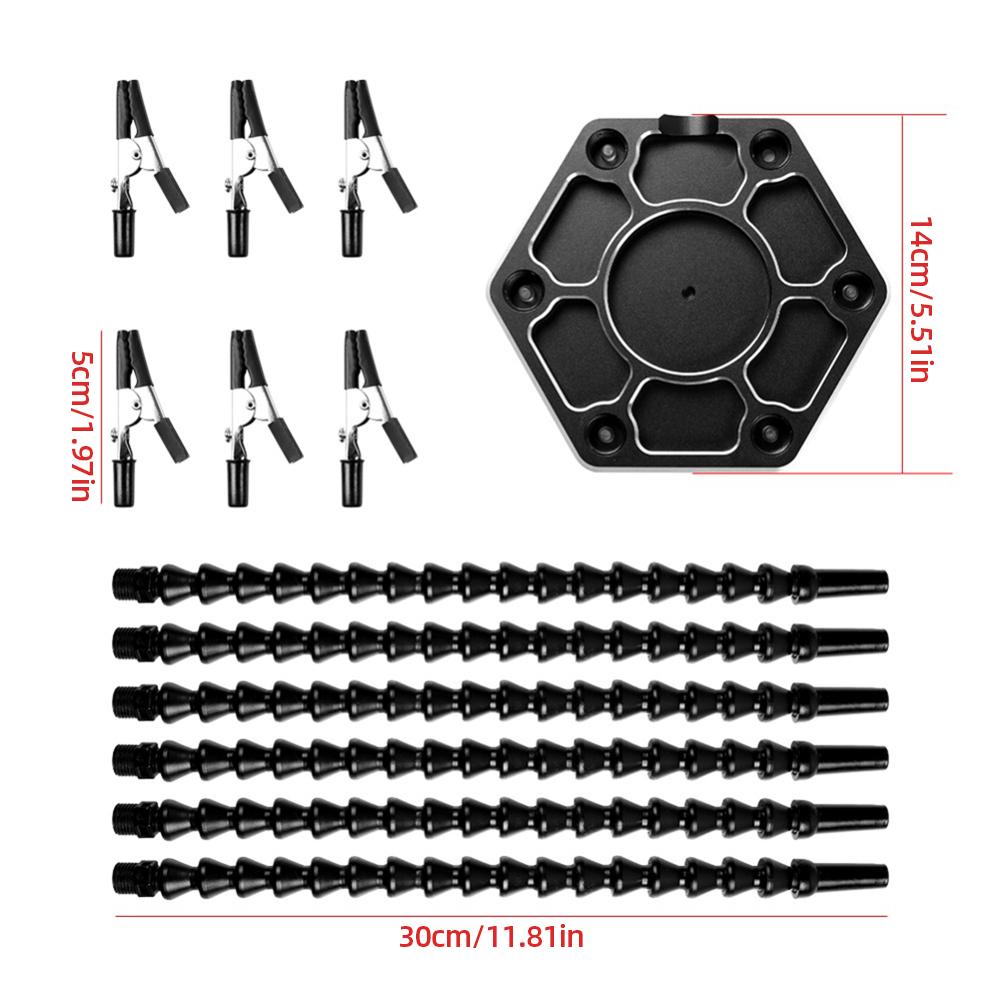 Паяльный держатель 6 гибких кронштейнов Алюминиевый сплав Рабочий стол для сварки и ремонта Вращающиеся зажимы Держатель для печатных плат Съемный для печатной платы