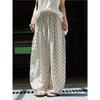 Summer Japanese Retro Polka Dot Wide-leg Casual Women Pants Casual Comfortable Loose High-waisted Trousers