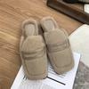 Women's New Korean Version of Fluffy Slippers with Soft and Fluffy Toe Cover, Fashionable and Warm Half Slippers for Lazy People