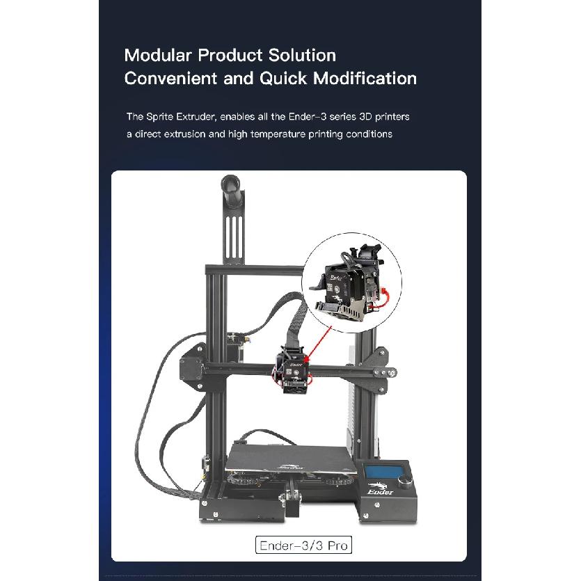 CREALITY Sprite Extruder Pro Kit 300℃ High Temperature Printing 3:5:1 Gear Ratio Direct Drive Extrude for Ender-3 Series Printe