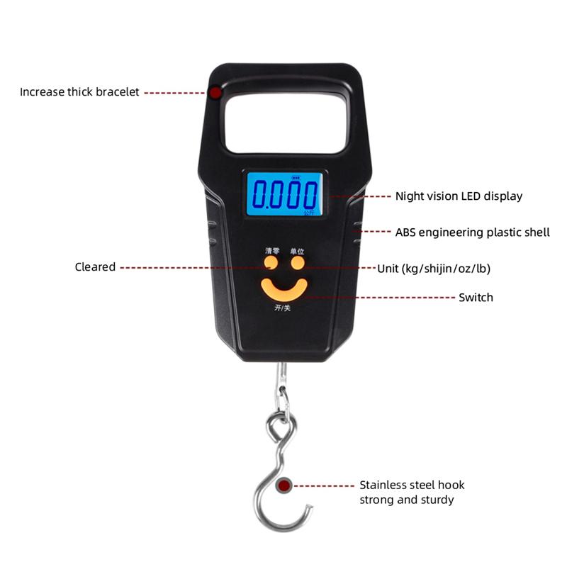 USB зарядка ночной дисплей рыболовные весы 50 кг открытый взвешивание мужские подарки для рыбалки