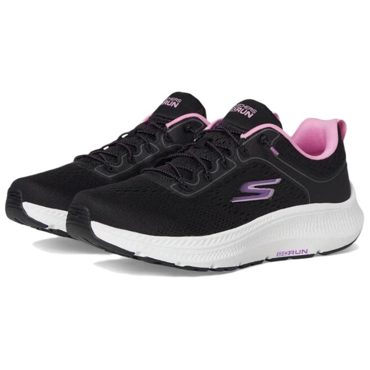 Skechers Go Run Consistent 2.0 Удобные Универсальные Прочные Легкие Нескользящие Низкие Кроссовки для Бега Женские Черный 128638-BKPK