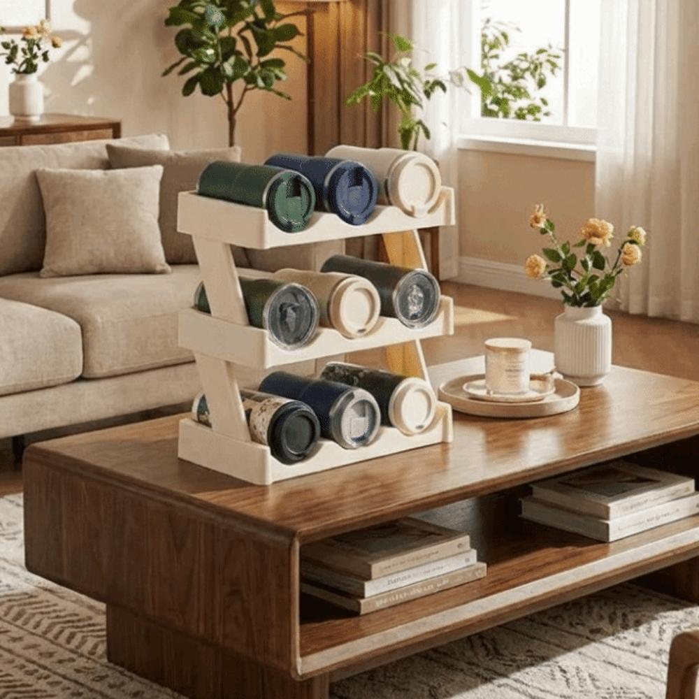 3 Layers Cup Storage Rack Plastic Water Bottle Holder Insulation Cup Holder for Home