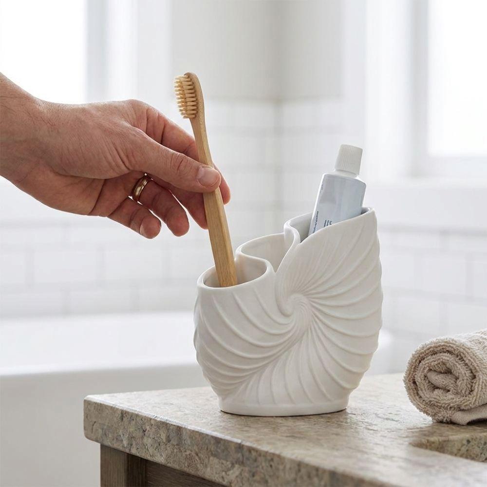 3 Slot Toothpaste Toothbrush Rack Ocean Style Toothpaste Storage Shelf Bathroom