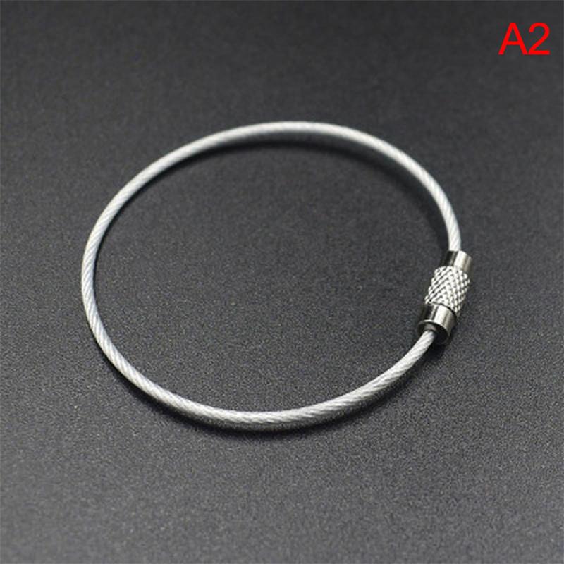 1 Pcs Key Holder Outdoor Tools Wire Keyrings Cable Rope Screw Locking Key Chain