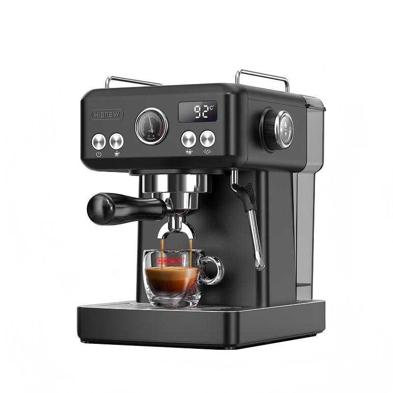 HiBREW H10A Semi Automatic Espresso Coffee Machine, 19Bar Pressure, Cold/Hot Coffee Maker, Milk Frother, Temperature Adjustable, 350ml Pitcher