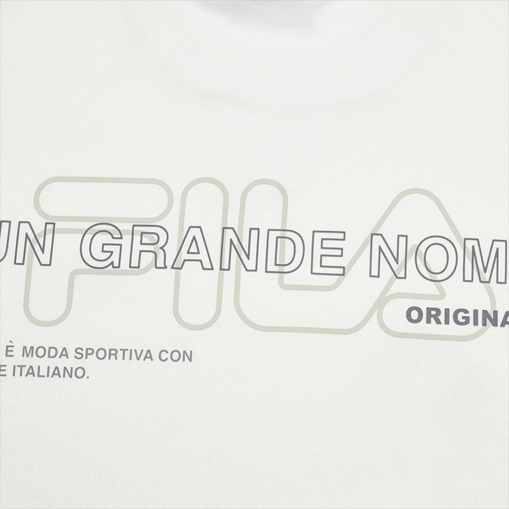 Fila Оригинальная Модная Классическая Ретро Удобная Повседневная Свободная Толстовка Пуловер с Круглым Вырезом Мужская толстовка Облачно-Белая F11M549212FIV