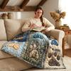Cartoon Pattern Reversible Blanket Ultra Soft Plush Blanket  for Bed Sofa Couch