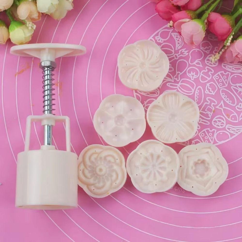 Flower Shaped Pastry Baking Model 3D Cookie Stamp Mold Mid-Autumn Festival Supplise Dessert