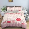 Cartoon Rabbit Couple Bedding Set Single Twin Queen Size Rabbit Pattern Duvet Cover Set Bed Linen Set For Kids Gifts For Lover