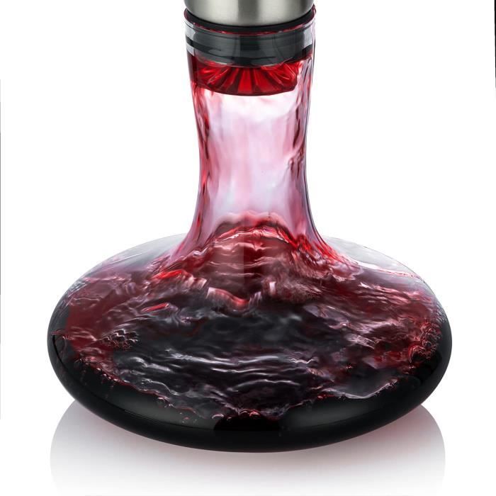 NEW PACIFIC YOUYAH Carafe à Décanter le Vin Rouge avec Aérateur & Filtre Intégrés,Verre de Cristal Sans Plomb 100% Soufflé à la M
