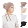 Muslim Women Inner Hijab Caps Stretch Adjustable Elastic Bonnet Tie Back Jersey Female Headwrap Turbante Mujer