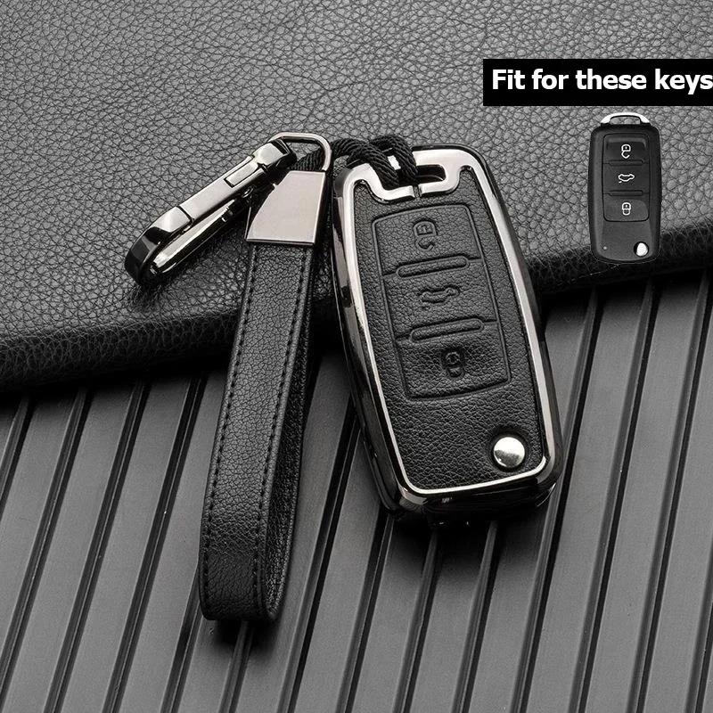 Чехол для ключей от машины, сумка для ключей для Volkswagen VW Golf 3 4 5 6 Mk4 Mk6 Passat B5 B6 B7 B8 Cc Polo Tiguan Mk2 Touran Jetta 6 Bora Mk6