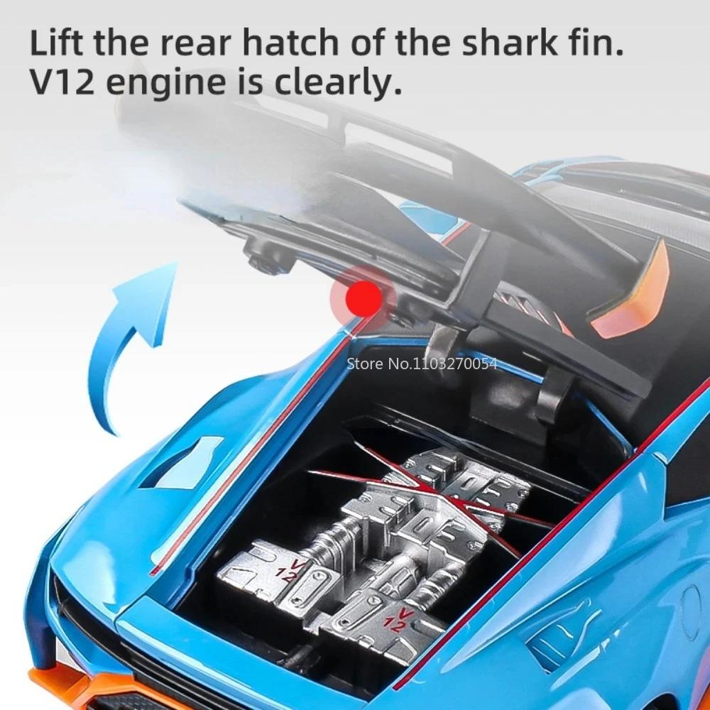 Масштаб 1/24 Huracan Sto Сплав Модель Спортивный Автомобиль Игрушка Литой Металл С Оттяжкой Звуком Светом Транспортное Средство Для Детей Подарки Коллекция