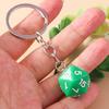 Yousheng Dice Keychain 20 Sides Number Curved Stainless Polished Chain Geometric Car Key Holder Handbag DIY Pendant Key Organizer