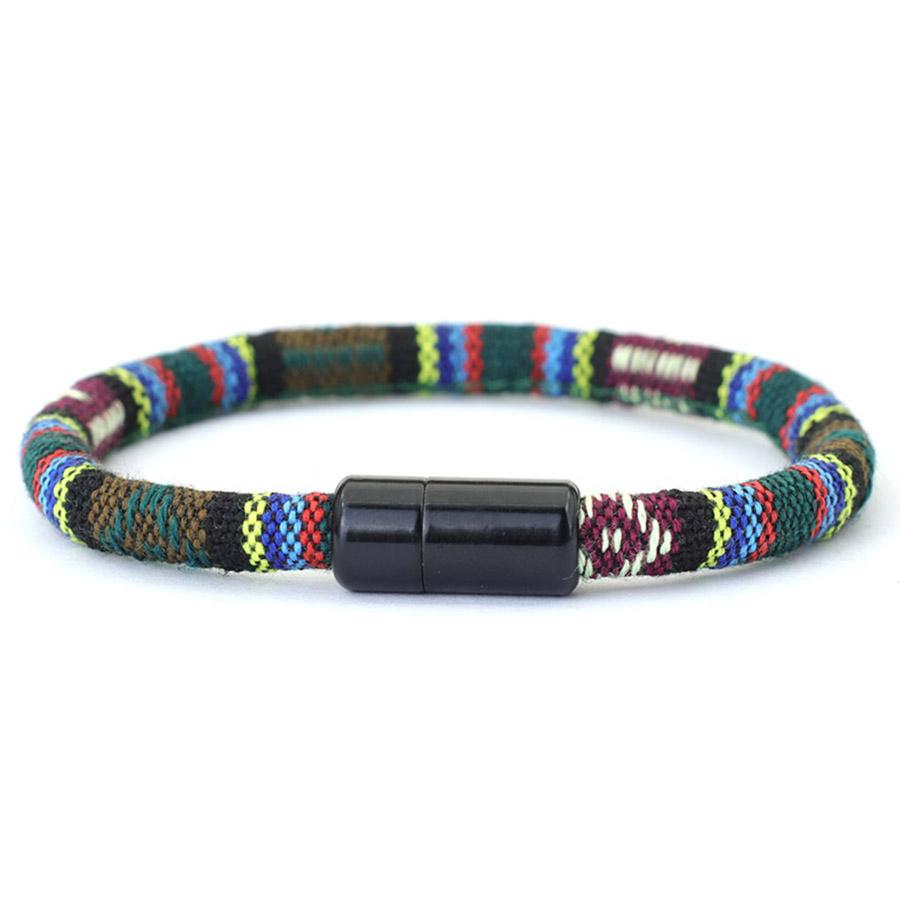 Богемный ручной браслет из веревки для мужчин и женщин, этнический стиль, модель для пары, красочная ткань, BFF, подходящие украшения