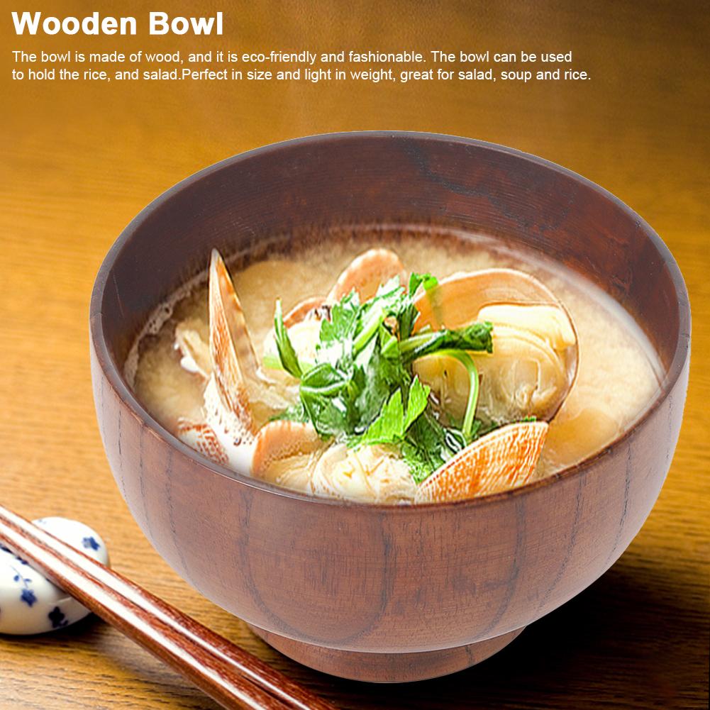 Фруктовый салат Лапша Рис Обеденная деревянная миска Кухонная утварь Контейнер для еды Посуда Большая 14 см
