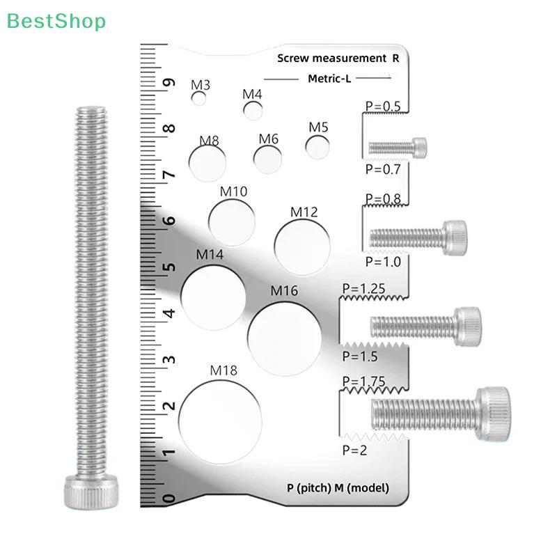 Stainless Steel Screw Thread Pitch Gauge Ruler Measuring Tool,Bolt Nut Screw Cutting Gauge Angle Model Measuring Pitch Caliper