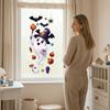 Reusable Holiday Window Film Halloween Witch Hat Ghost Clings, Spiders Bat Pumpkin Spooky Party Supplies Stickers for Home Store Glass Decoration PVC