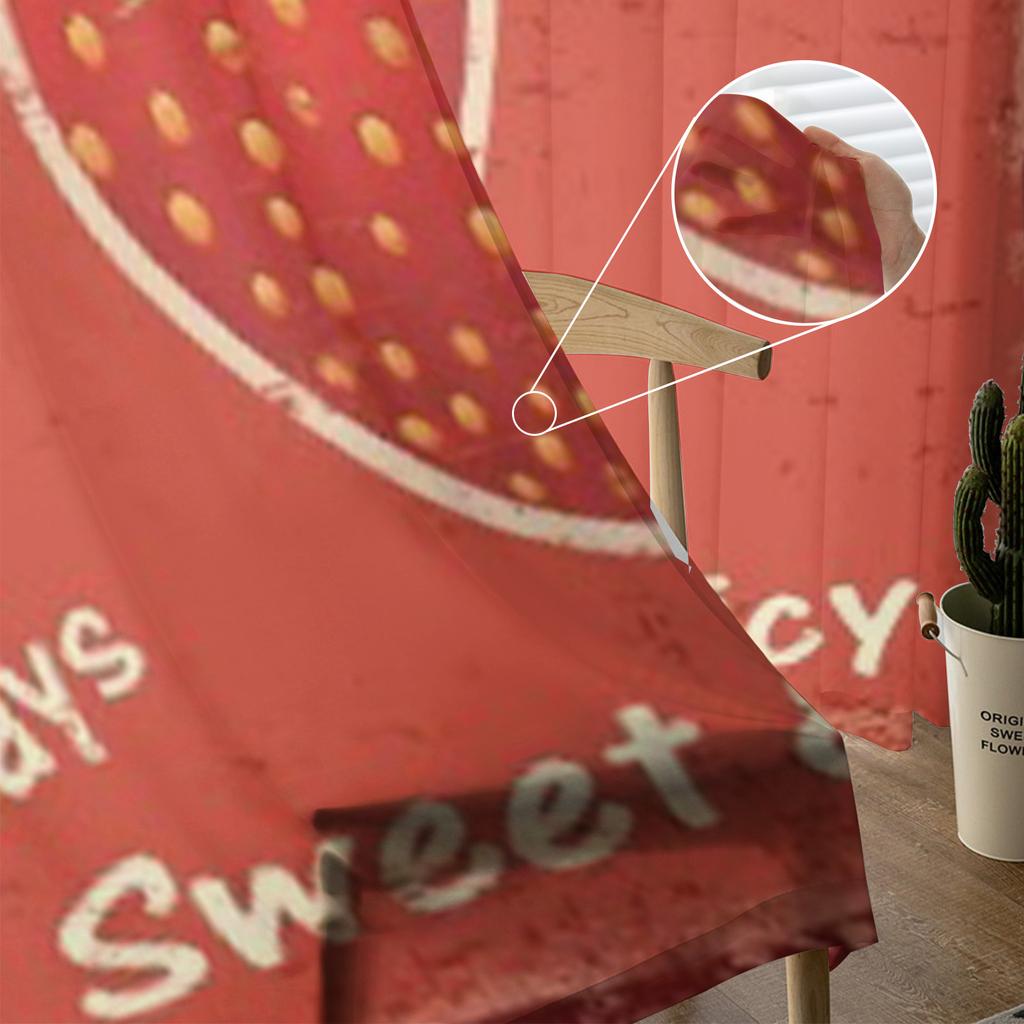 Винтажный гранж-постер с клубникой, роскошные шифоновые прозрачные шторы для гостиной, спальни, украшения, оконная вуаль, тюлевая занавеска