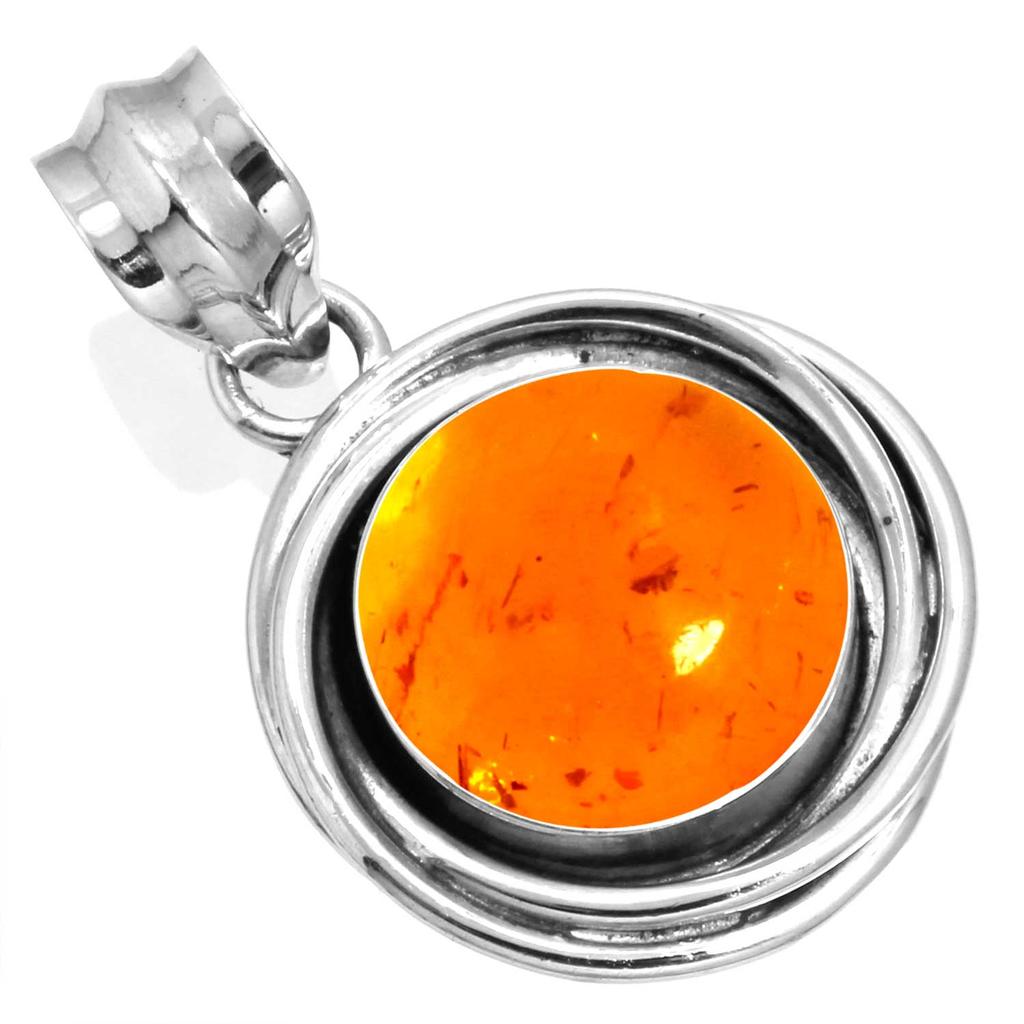 925 Sterling Silver Pendant Women Gemstone Handmade Jewelry Wedding Gift Amber Amethyst Black Onyx Carnelian Garnet Quartz Green Onyx Gold Stone