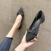 Fashion Comfortable Low Heel Ladies Work Shoes 2024 Summer Fashion Pointed Toe Women's Pumps Simple and Versatile Shallow Mouth Shoes