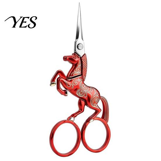 Decorative Craft Scissors Retro Style Scissors, Double-Ring Horse-Shaped Handle Stainless Steel Sharp Lightweight Tailor Pointed Blade for Tailoring