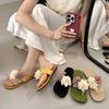 Интернет-знаменитость новый сказочный стиль темперамент мода цветочные сандалии 2025 лето новый новый китайский шлепанцы на плоской подошве