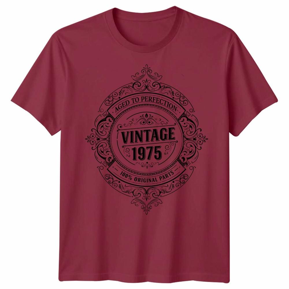 Vintage 1975 Aged To Perfection 51st Birthday Occasions Unisexs Unisexs Graphic Tee