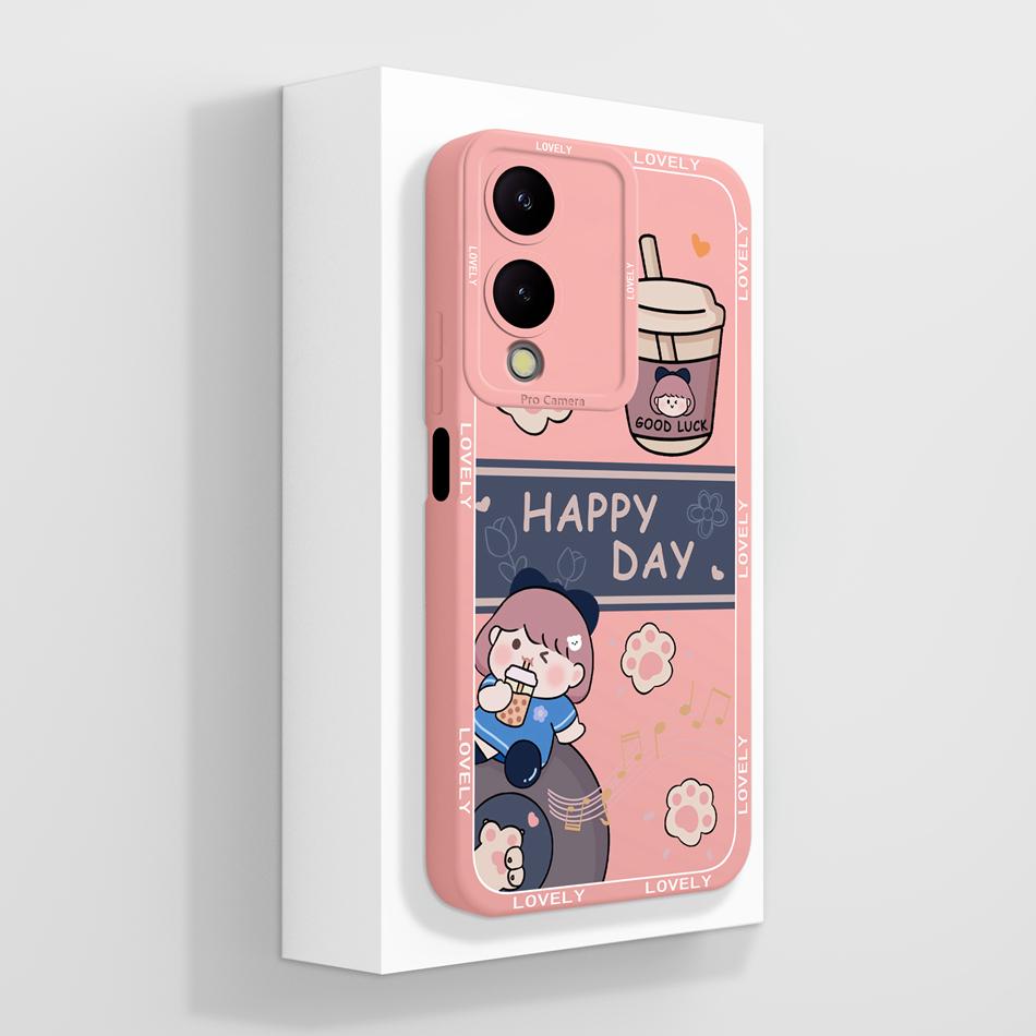 For Vivo Y17S Case Artistic Phone Cover Camera Protection Anti Choc Soft Liquid Silicone Bumper For VivoY17S Y 17S Back Cover