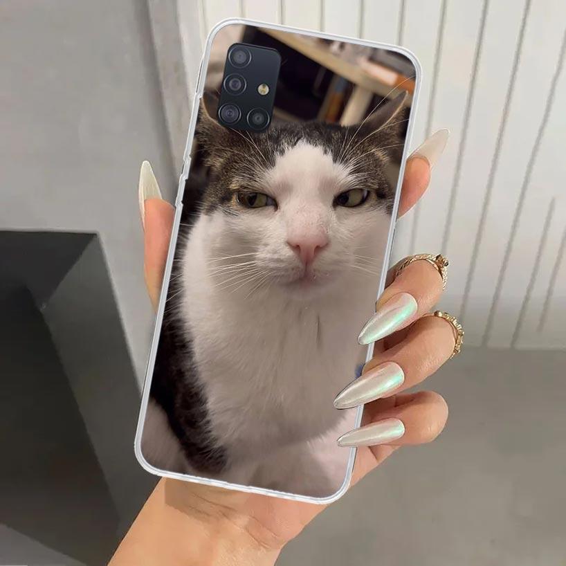 Забавный чехол для телефона с мемами про кошек для Samsung Galaxy A52 A32 A22 A12 A02S A50S A30S A10S Note 20 Ultra 10 Plus S10 A31 A20 A71 A72