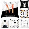 Ins Nordic Black Gold Marble Asbestos Linen Pillow Office Sofa Cushion Geometric Modern Minimalist Pillow Case Cover