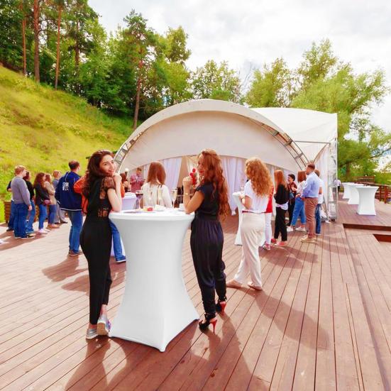 Чехол для коктейльного столика, однотонный дизайн, высокая эластичность, маслостойкая, универсальная посадка, простая установка, круглая скатерть с высоким верхом