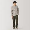MUJI Milan Rib Size AB1NFA4A Men's Double-Knit V-Neck Cardigan, Gray, XS,