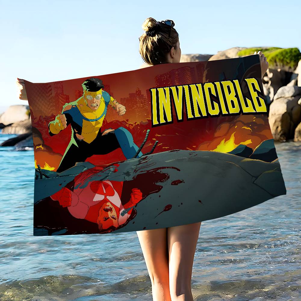 Анимация I-Invincibles Микрофибра Печатное Пляжное Полотенце Альпинизм Йога Пляж Плавание Бег Впитывающее Мягкое Полотенце