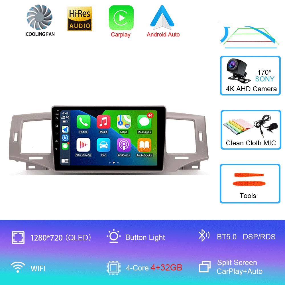 Автомобильный радиоприемник Android 14 Carplay Auto Multimedia Player для Toyota Corolla 9 E120 2004-2006 WIFI+4G Автомагнитола Стерео 2din Головное устройство