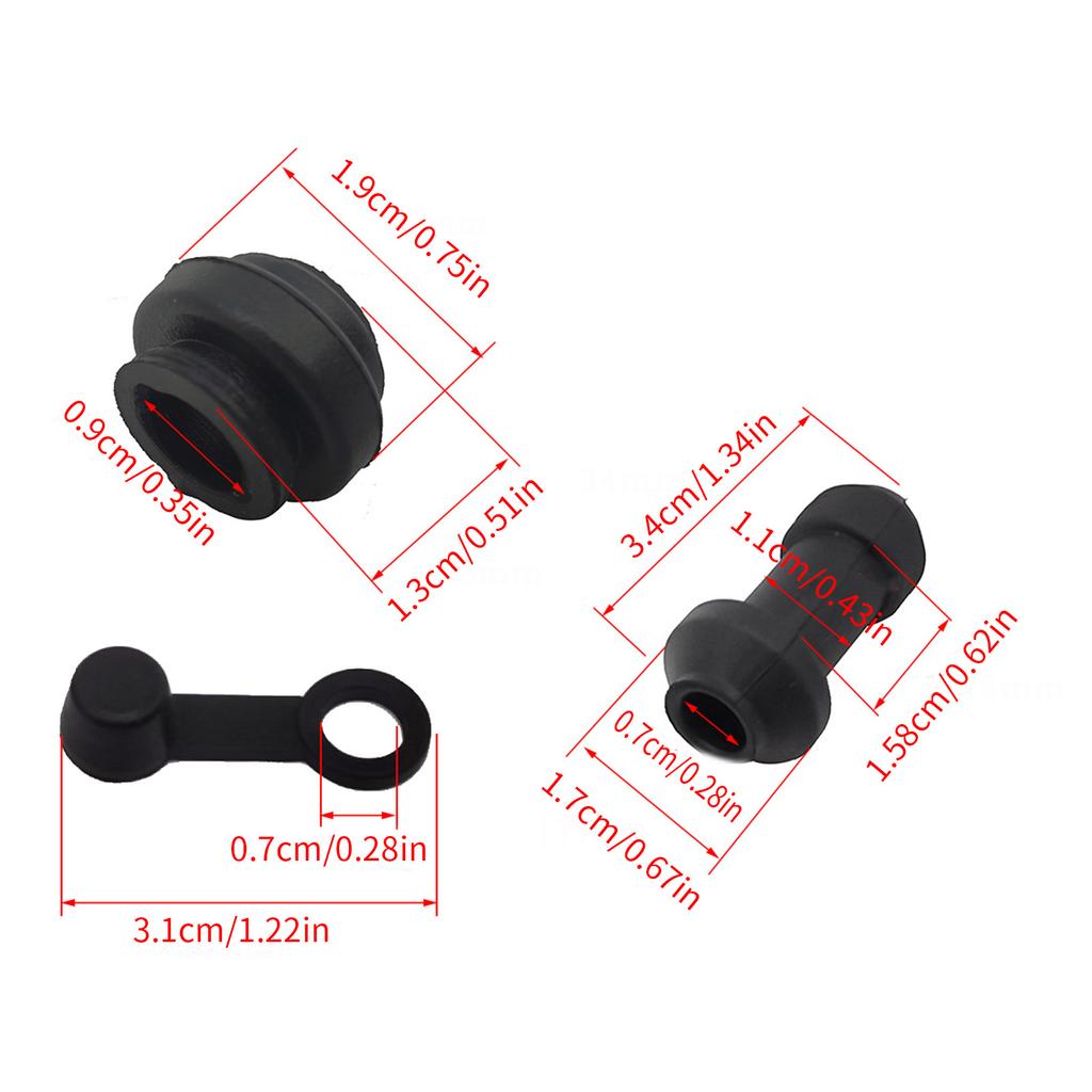 3шт мотоциклы скутер тормоза верхний нижний насос суппорт амортизаторы втулка резиновые водонепроницаемые