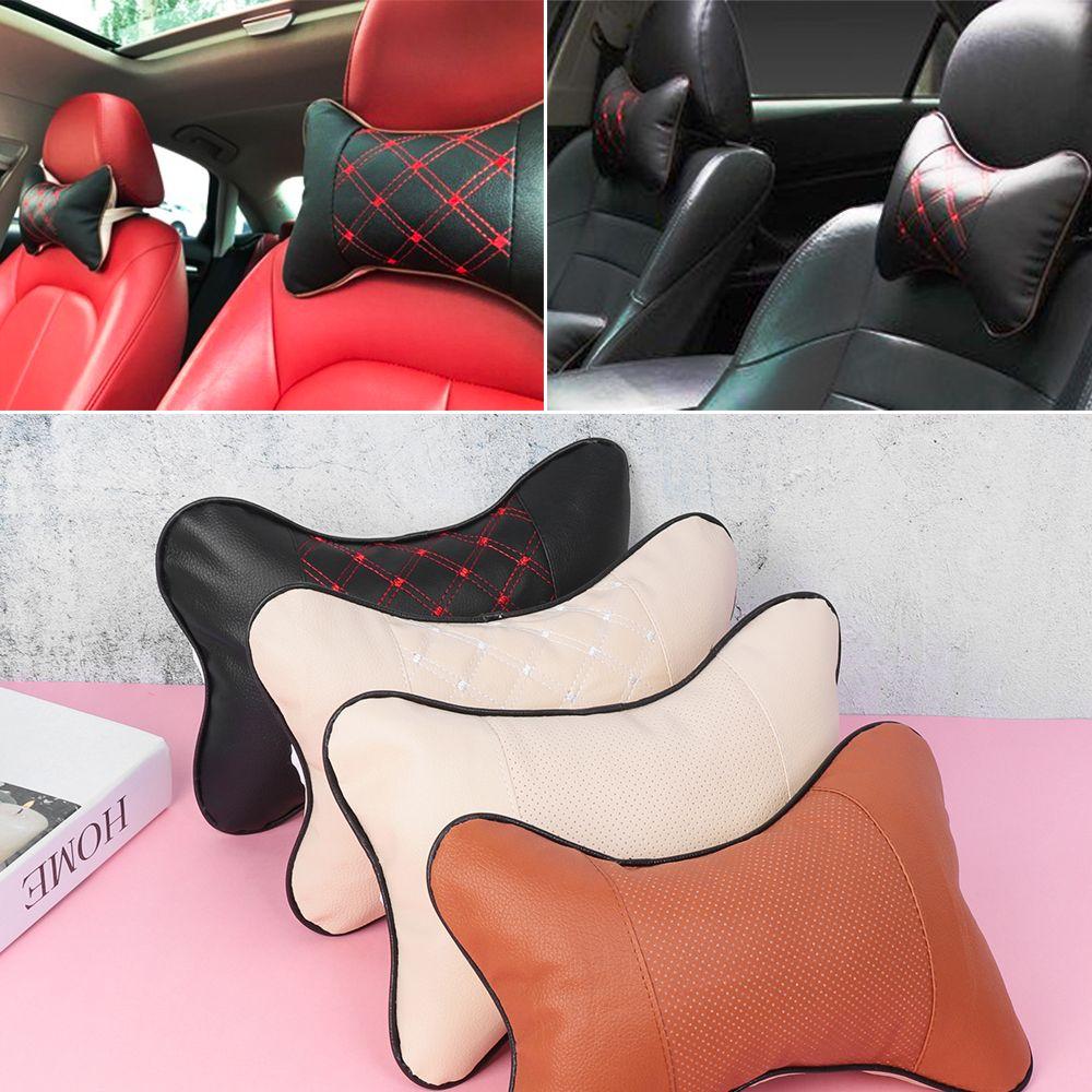Comfortable Bone Cotton Leather Cushion Pad Head Neck Rest Pillow Restraint Car Seat Headrest