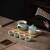 Kung Fu Tea Set Gradual Change Ceramic Teapot Teacup Brewing Tea Stove Tea Warmer Incense Insert Small Set Gift Box Business Souvenir