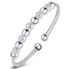 Open Nine Turn Bead Silver Bracelet for Women's New Double Transfer Bead Lucky Silver Bracelet with Anti Allergy Silver Jewelry