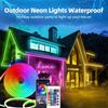 Светодиодная лента 5 В RGB Neon – водонепроницаемая, IP65, управление через приложение Bluetooth, синхронизация музыки и 24-кнопочный пульт дистанционного управления для телевизора, спальни, вечеринки, домашнего декора