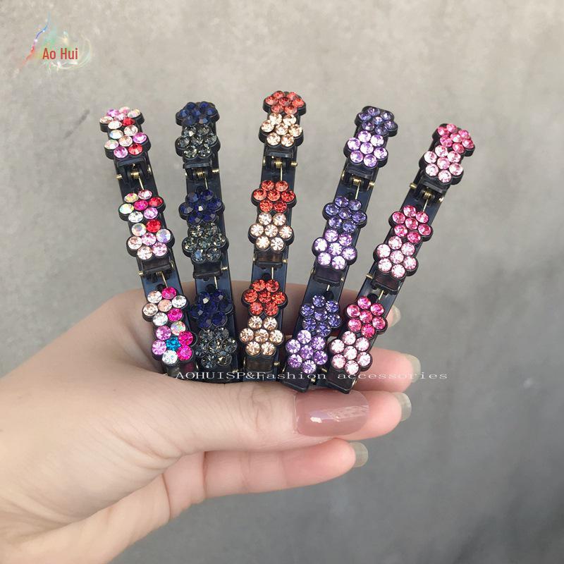 Модный набор плетеных шпилек в европейском и американском стиле: Заколки с цветами и челкой