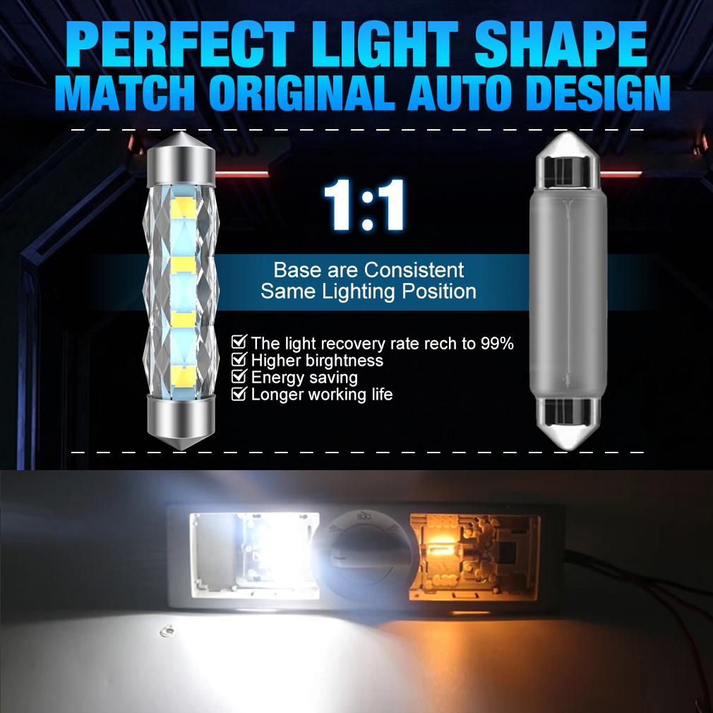 2 шт. 360° C5W C10W светодиодные лампы Canbus 31 мм 36 мм 39 мм 41 мм Фестон 8SMD светодиодный автомобильный внутренний свет купольный свет для чтения дверная лампа 12 В Авто 6000K белый