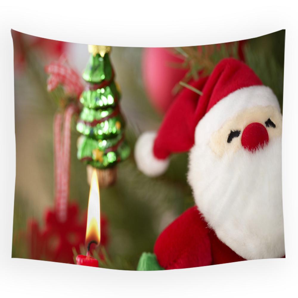 С Рождеством Санта-Клаус печатный узор гобелен для дома, гостиной, спальни, украшение для комнаты, подвесной гобелен