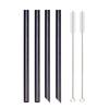 4 шт. разноцветных 12 мм многоразовых металлических трубочек Boba с 2 кисточками 304 нержавеющая сталь трубочки набор для бара питьевая изогнутая трубочка для Bubble Tea