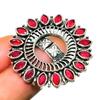 Ruby(Simulated) Gemstone 925 Silver Plated Handmade Jewelry Ring Size 8